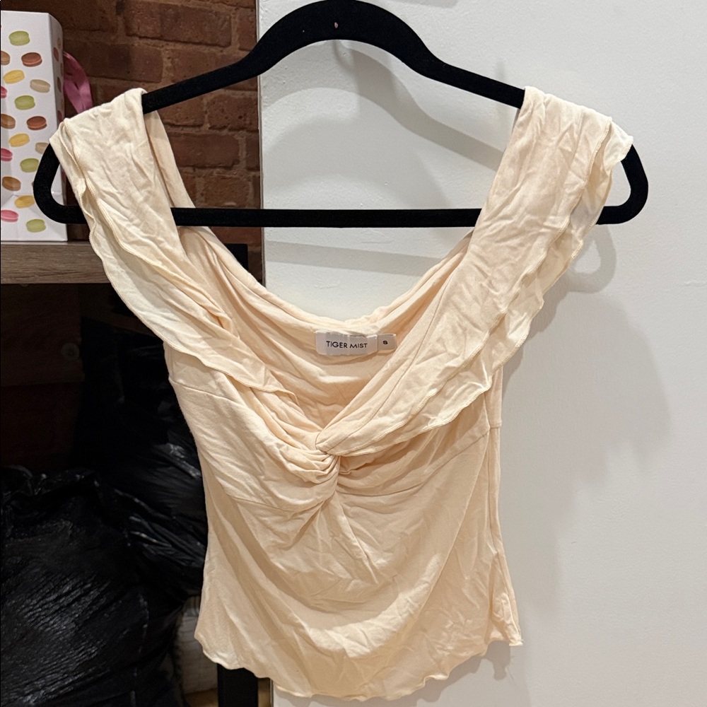 Tiger Mist Soft Peach Drape Blouse
